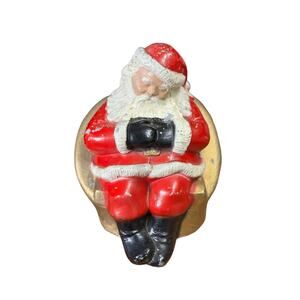 Vintage 50s Cast Metal Sleeping Santa Bank First Federal Savings and Loan